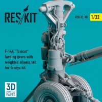 RSU32-0088   F-14A «Tomcat» landing gears with weighted wheels set for Tamiya kit (3D Printed) (1/32) (attach1 76922)