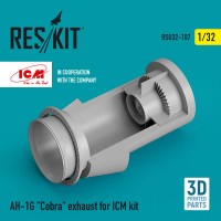 RSU32-0107   AH-1G «Cobra» exhaust for ICM kit (3D Printed) (1/32) (attach1 76948)