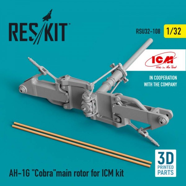 RSU32-0108   AH-1G "Cobra"main rotor for ICM kit (3D Printed) (1/32) (thumb76951)