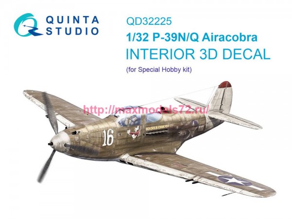 QD32225   3D Декаль интерьера кабины P-39Q/N Airacobra (Special Hobby) (thumb82225)