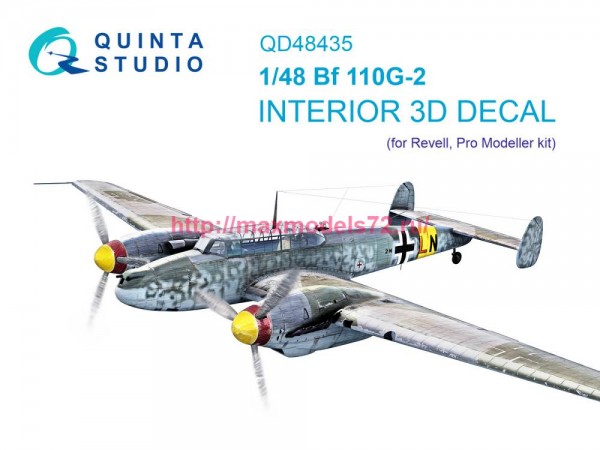 QD48435   3D Декаль интерьера кабины Bf 110G-2 (Revell) (thumb81201)