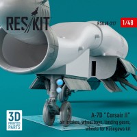 RSU48-0317   A-7D «Corsair II» air intakes, wheel bays, landing gears, wheels for Hasegawa kit (3D Printed) (1/48) (attach2 79559)