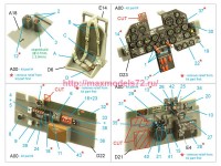 QD32198   3D Декаль интерьера кабины P-47D Thunderbolt Bubbletop Late (Hasegawa) (attach3 81284)