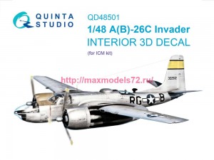 QD48501   3D Декаль интерьера кабины A-26C Invader (ICM) (thumb82822)