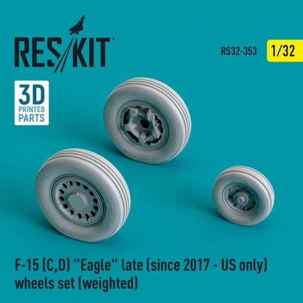 RS32-0353   F-15 (C,D) "Eagle" late (since 2017 - US only) wheels set (weighted) (Resin & 3D Printed) (1/32) (thumb79471)