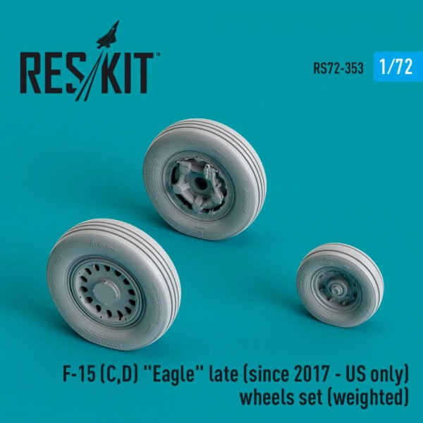 RS72-0353   F-15 (C,D) "Eagle" late (since 2017 - US only) wheels set (weighted) (Resin & 3D Printed) (1/72) (thumb79588)