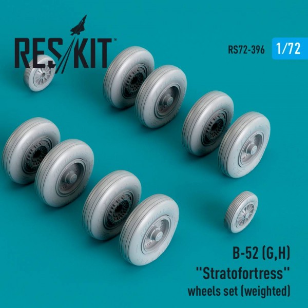 RS72-0396   B-52 (G,H) "Stratofortress" wheels set (weighted) (Resin & 3D Printed) (1/72) (thumb79592)
