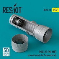 RSU32-0010   MiG-23 (M, MF) exhaust nozzle for Trumpeter kit (3D Printed) (1/32) (attach1 79481)