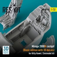 RSU32-0095   Mirage 2000N cockpit (Basic edition with 3D decals)  for Kitty Hawk / Zimimodel kit (3D Printed) (1/32) (attach1 79490)