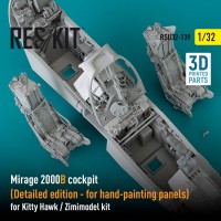 RSU32-0139   Mirage 2000B cockpit (Detailed edition) for Kitty Hawk / Zimimodel kit  (3D Printed) (1/32) (attach1 79505)