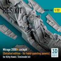 RSU32-0140   Mirage 2000N cockpit (Detailed edition) for Kitty Hawk / Zimimodel kit (3D Printed) (1/32) (attach1 79508)