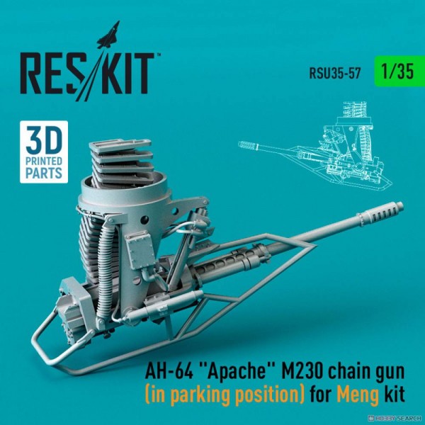 RSU35-0057   AH-64 «Apache» M230 chain gun (in parking position) for Meng kit (3D Printed) (1/35) (thumb79448)