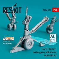 RSU48-0210   F/A-18 «Hornet» landing gears with wheels for Kinetic kit (Resin & 3D Printed) (1/48) (attach1 79540)