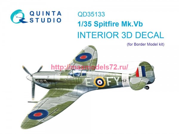 QD35133   3D Декаль интерьера кабины Spitfire Mk. Vb (Border model) (thumb82953)