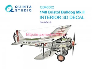 QD48502   3D Декаль интерьера кабины Bristol Bulldog Mk.II (Airfix) (thumb82828)