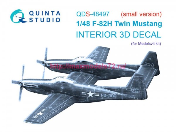 QDS-48497   3D Декаль интерьера кабины F-82H Twin Mustang (Modelsvit) (малая версия) (thumb82807)