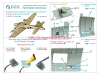 QD32236   3D Декаль интерьера кабины Boeing B-17E/F Отсеки штурмана, бомбардира и стрелков (HK models) (attach3 82943)