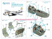 QD48501   3D Декаль интерьера кабины A-26C Invader (ICM) (attach3 82822)