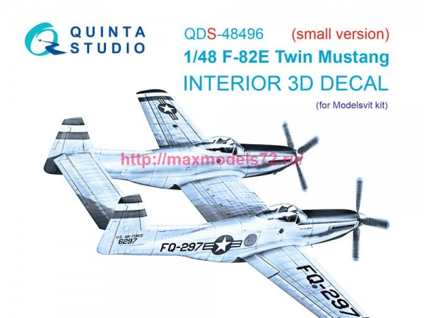 QDS-48496   3D Декаль интерьера кабины F-82E Twin Mustang (Modelsvit) (малая версия) (thumb82798)