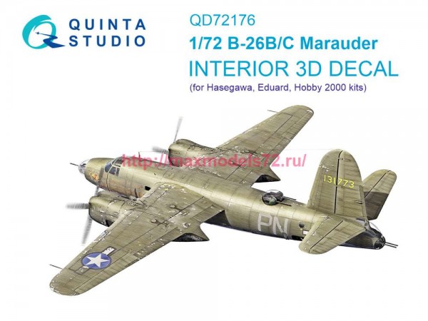 QD72176   3D Декаль интерьера для B-26B Marauder (Hasegawa/Eduard/Hobby2000) (thumb85043)