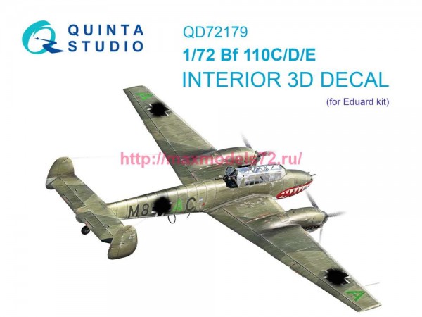 QD72179   3D Декаль интерьера для Bf 110C/D/E (Eduard) (thumb85048)