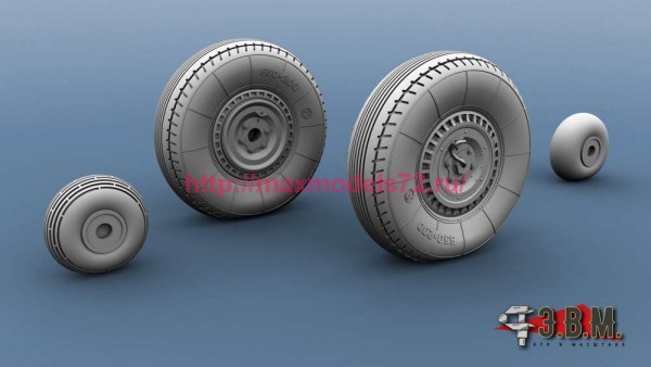 RS48094   ЛаГГ-3 колеса шасси (для бетонных аэродромов тип-2) (thumb85714)