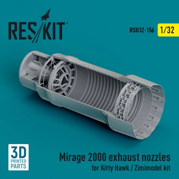 RSU32-0156   Mirage 2000 exhaust nozzle for Kitty Hawk / Zimimodel kit (3D Printed) (1/32) (thumb83675)