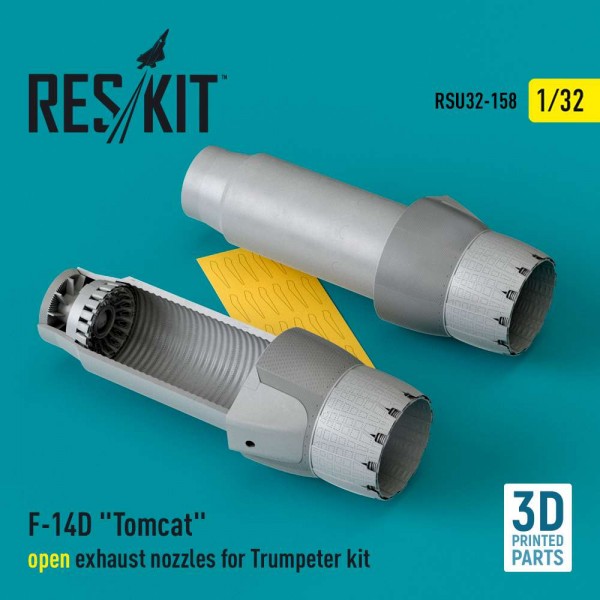 RSU32-0158   F-14D "Tomcat" open exhaust nozzles for Trumpeter kit (3D Printed) (1/32) (thumb83678)