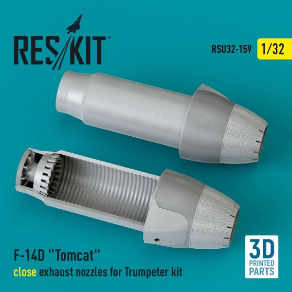 RSU32-0159   F-14D «Tomcat» close exhaust nozzles for Trumpeter kit (3D Printed) (1/32) (thumb83681)