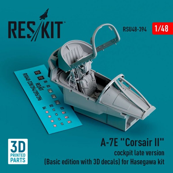 RSU48-0394   A-7E "Corsair II" cockpit late version (Basic edition with 3D decals) for Hasegawa kit (3D Printed) (1/48) (thumb83858)