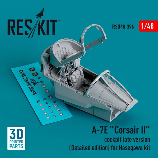 RSU48-0396   A-7E «Corsair II» cockpit late version (Detailed edition) for Hasegawa kit (3D Printed) (1/48) (thumb83863)