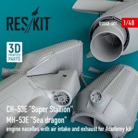 RSU48-0401   CH-53E «Super Stallion», MH-53E «Sea dragon» engine nacelles with air intake and exhaust for Academy kit (3D printed) (1/48) (attach2 83870)