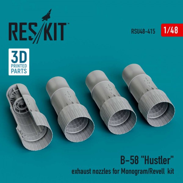 RSU48-0415   B-58 "Hustler" exhaust nozzles for Monogram/Revell  kit (3D Printed) (1/48) (thumb83882)