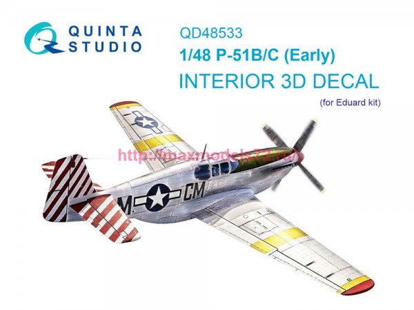 QD48533   3D Декаль интерьера кабины P-51B/C (Eduard) (thumb86188)