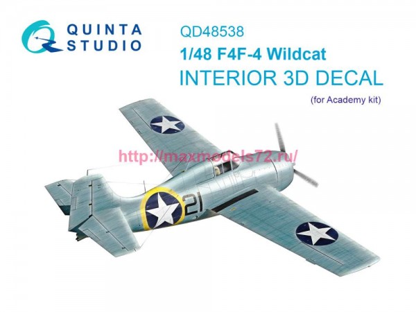 QD48538   3D Декаль интерьера кабины F4F-4 Wildcat (Academy) (thumb86203)