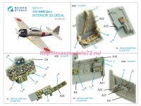 QD72171   3D Декаль интерьера кабины A6M3 Zero (Tamiya) (attach3 85038)