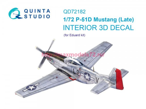 QD72182   3D Декаль интерьера кабины P-51D Mustang Late (Eduard) (thumb86128)