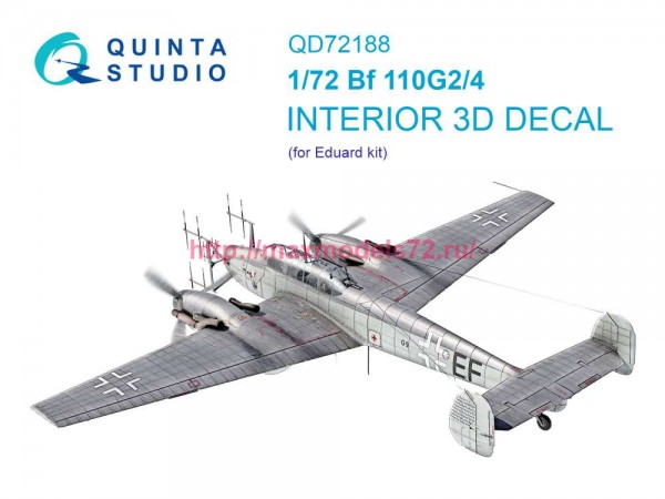 QD72188   3D Декаль интерьера кабины Bf 110G2/4 (Eduard) (thumb86148)