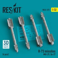 RS32-0372   R-73 missiles (4 pcs) (MiG-29, Su-27) (3D Printed) (1/32) (thumb83566)