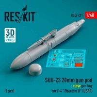 RS48-0471   SUU-23 20mm gun pod (close gun bay) for F-4 «Phantom II» (USAF) (1 pcs) (3D Printed) (1/48) (attach1 83743)