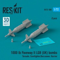 RS72-0380   1000 lb Paveway II LGB (UK) bombs (2 pcs) (Tornado, Eurofighter,Buccaneer, Harrier) (3D Printed) (1/72) (thumb83897)