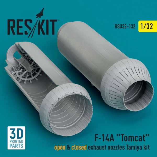 RSU32-0132   F-14A «Tomcat» open & closed exhaust nozzles Tamiya kit (3D Printed) (1/32) (thumb83648)