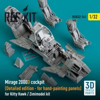 RSU32-0141   Mirage 2000D cockpit (Detailed edition) for Kitty Hawk / Zimimodel kit (3D Printed) (1/32) (attach1 83656)