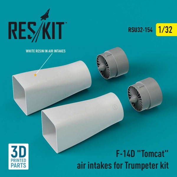 RSU32-0154   F-14D «Tomcat» air intakes for Trumpeter kit (3D Printed) (1/32) (thumb83671)