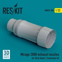 RSU32-0156   Mirage 2000 exhaust nozzle for Kitty Hawk / Zimimodel kit (3D Printed) (1/32) (attach1 83675)