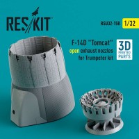 RSU32-0158   F-14D «Tomcat» open exhaust nozzles for Trumpeter kit (3D Printed) (1/32) (attach1 83678)