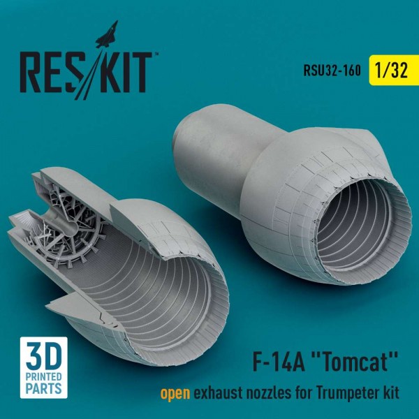 RSU32-0160   F-14A "Tomcat" open exhaust nozzles for Trumpeter kit (3D Printed) (1/32) (thumb83684)