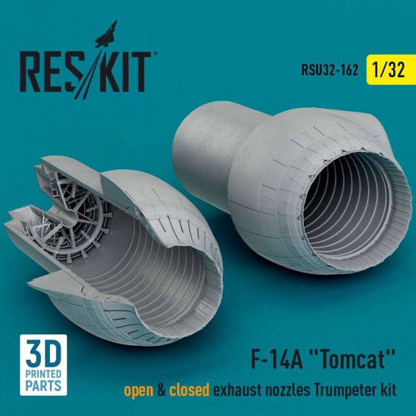 RSU32-0162   F-14A "Tomcat" open & closed exhaust nozzles Trumpeter kit (3D Printed) (1/32) (thumb83688)