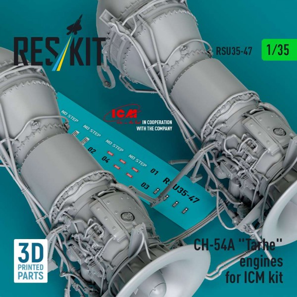 RSU35-0047   CH-54A "Tarhe" engines for ICM kit (3D Printed) (1/35) (thumb84804)