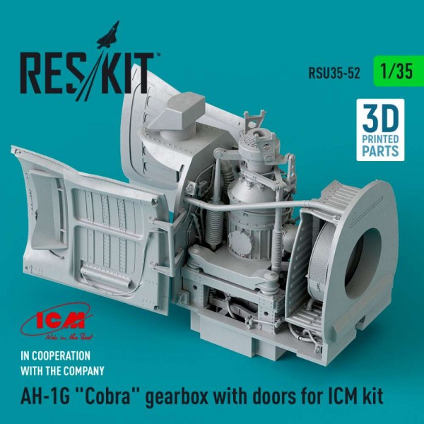 RSU35-0052   AH-1G «Cobra» gearbox with doors for ICM kit (3D Printed) (1/35) (thumb83557)